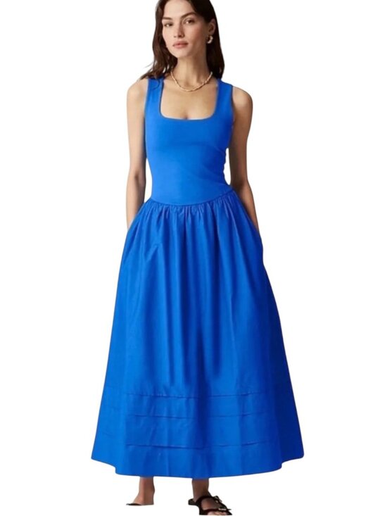 J. Crew Dresses & Skirts - J. Crew Drop Waist Mixy Royal Blue Sleeveless Midi Dress